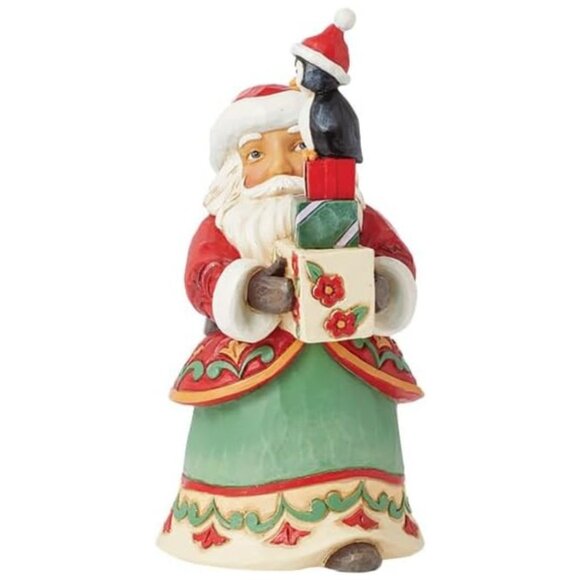 Jim Shore Heartwood Creek Santa with Presents and a Penguin Pint-Sized Figurine - Picture 1 of 5